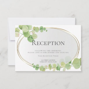 Invitation RÉCEPTION   Eucalyptus du printemps moderne