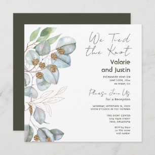 Invitation Réception Eucalyptus Sage Elopement