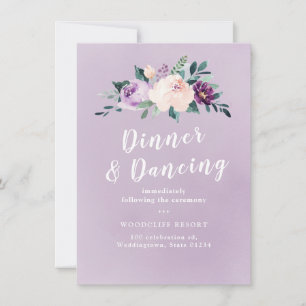 Invitation Réception fleurie botanique violet