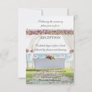 Invitation Réception Florale Mariage Plage