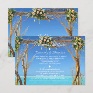 Invitation Réception Florale Summer Beach Wedding Gate