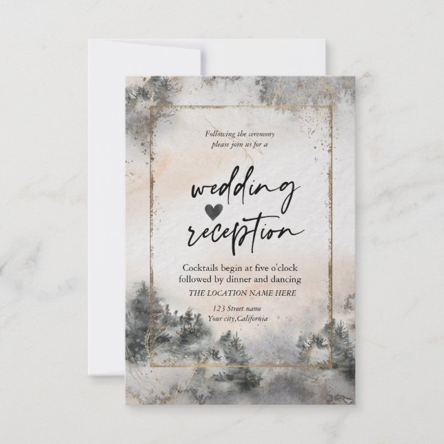 Invitation Réception Forest Tree Woodland (Devant)