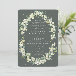 Invitation Réception Formelle Verte Snowberry+Eucalyptus Seul
