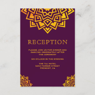 Invitation Réception indienne de Plum Gold Moderne