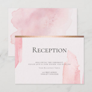 Invitation Réception   Laver de l'aquarelle rose