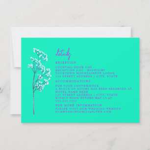 Invitation Réception Logement Neon Blue Détails Mariage