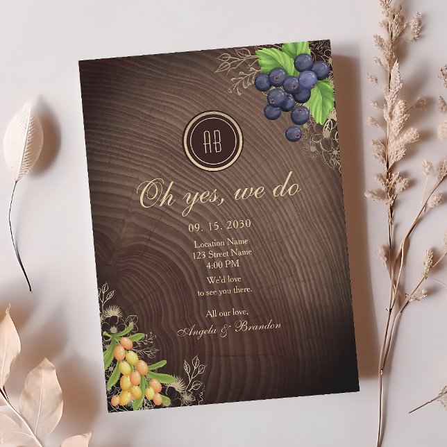 Invitation Réception Mariage de automne rustique (Créateur téléchargé)