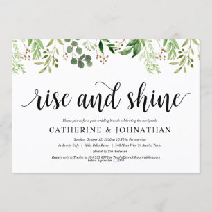 Invitation Réception Mariage de poste de verdure Brunch Elope