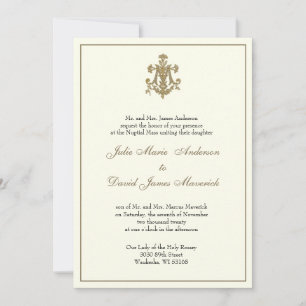 Invitation Réception Mariage Mariage Catholique Combo