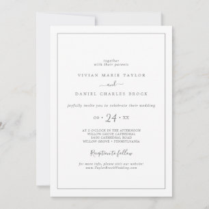Invitation Réception minimaliste en argent