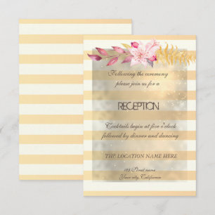 Invitation Réception Moderne Chic Fleurs Gratées