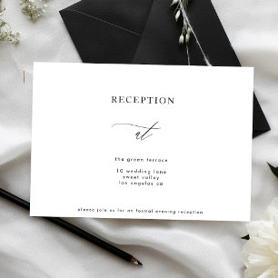 Invitation Réception moderne en noir et blanc simple