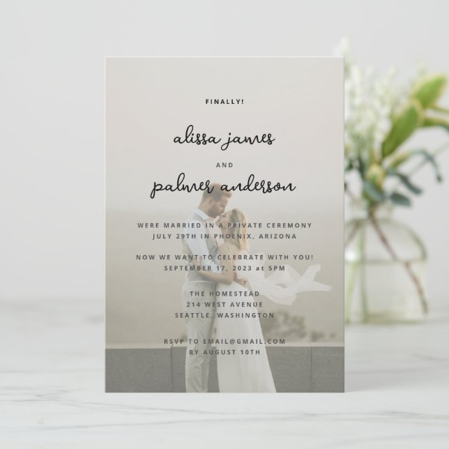 Invitation Réception Moderne Minimale Simple Elopement (Debout devant)