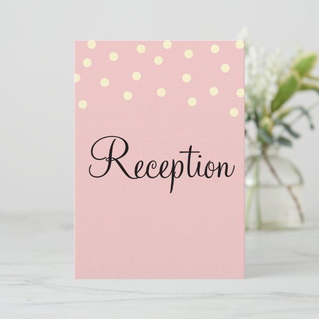 Invitation Réception rose Monogramme Bleu (Debout devant)