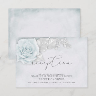 Invitation Réception Roses Bleues et Blanches Chimiques