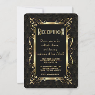 Invitation Réception Royal Roaring 20s Gold Art Déco