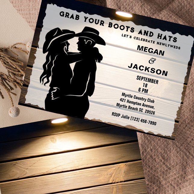 Invitation Réception Rustique Western Couple Grange (Créateur téléchargé)