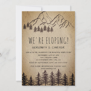 Invitation Réception Rustique Woodsy Mountain Elopement