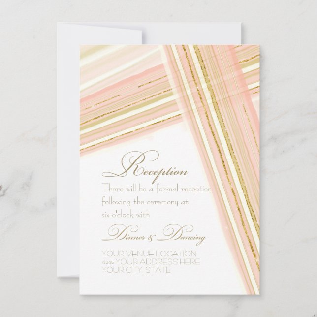 Invitation Réception Script Typographie Lignes modernes Art D (Devant)