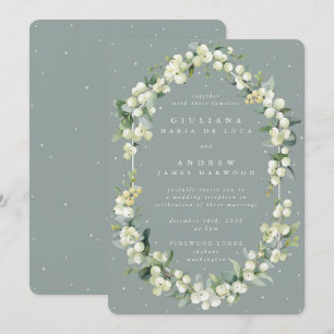 Invitation Réception Seafoam Green Snowberry+Eucalyptus uniqu