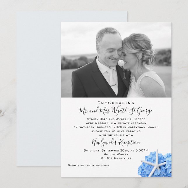 Invitation Réception Seaside Garden Photo Annonce (Devant / Derrière)