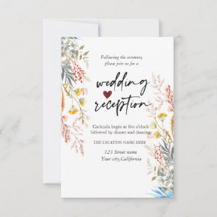Invitation Réception Séchée Du Pré Fleur sauvage De Printemps