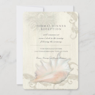 Invitation Réception Shore Beach Seashell Conch Shell Mariage