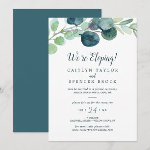Invitation Réception verdoyante et Eucalyptus Elopement