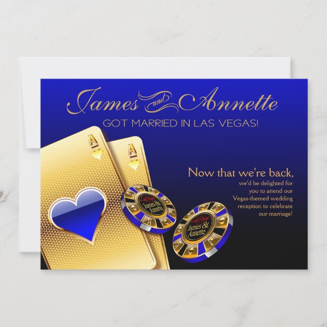 Invitation Réception VIP de Las Vegas | bleu (Devant)
