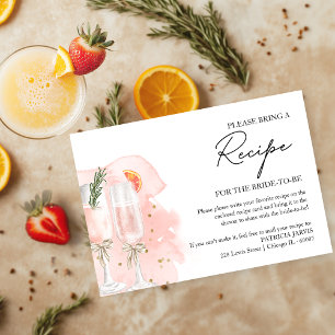Invitation Recette de Baby Shower au Mimosa Rose Demande de R