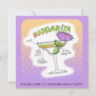 INVITATION RECETTE DE MARGARITA ART COCKTAIL