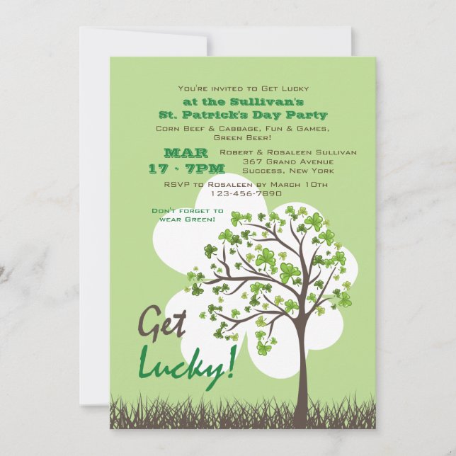 Invitation Recevez l'invitation du jour de St Patrick (Devant)