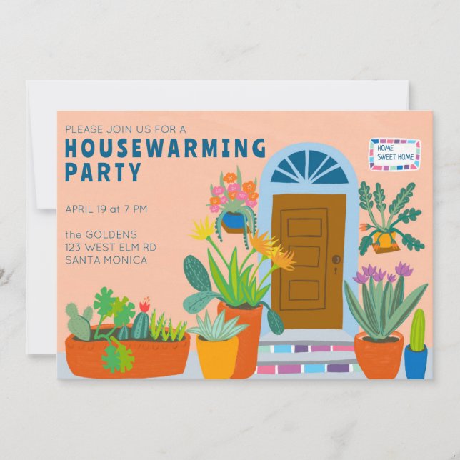 Invitation RÉCHAUFFEMENT DE MAISON NOUVELLE MAISON Fête de po (Devant)