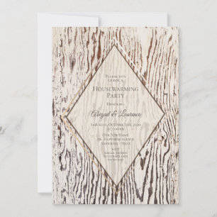 Invitation Réchauffement domestique du grain de bois rustique