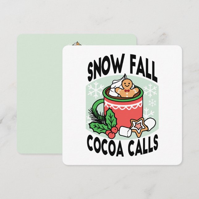 Invitation Réchauffez-vous avec les Appels de Cacao de Chute  (Devant / Derrière)