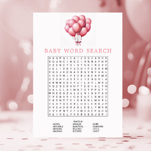 Invitation Recherche de mots de Fête de Naissance à l'aquarel