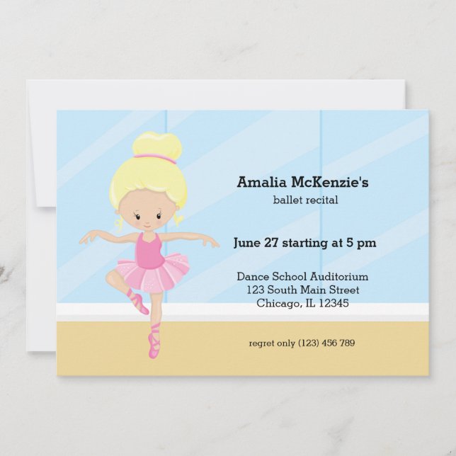 Invitation récital de ballet (Devant)
