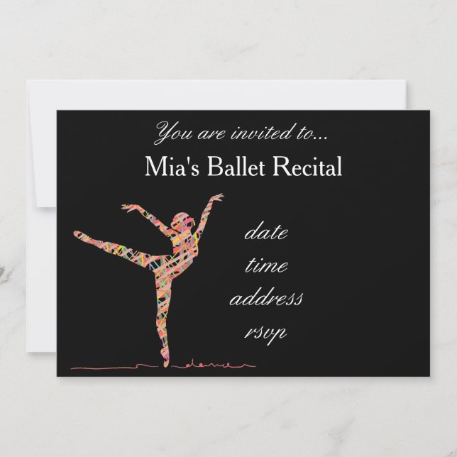 Invitation récital de ballet ou de danse (Devant)