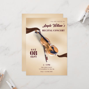 Invitation récital de concert élégant de violon instrument de