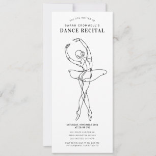 Invitation Récital de danse minimaliste Élégante ballerine