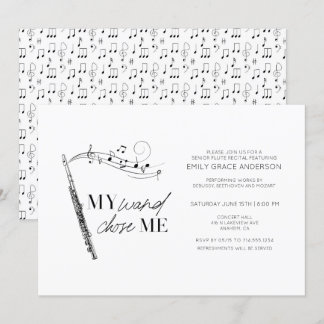 Invitation Récital de flûte Mon baguette m'a choisi Citation 