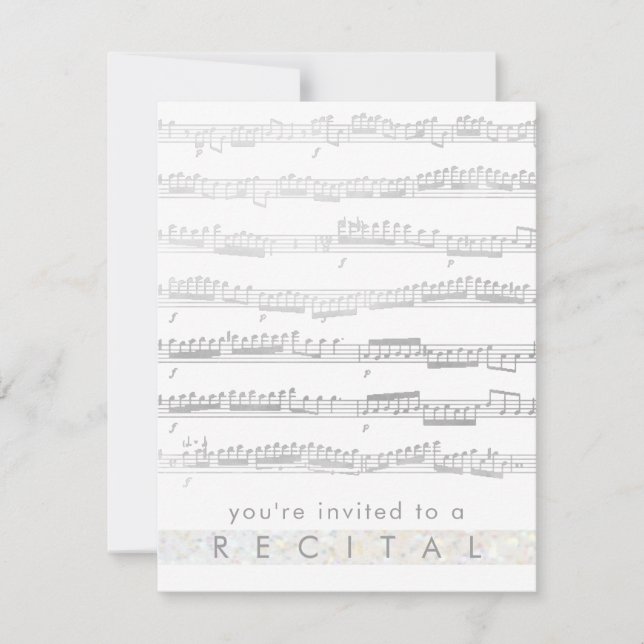 Invitation récital de musique gris élégant (Devant)