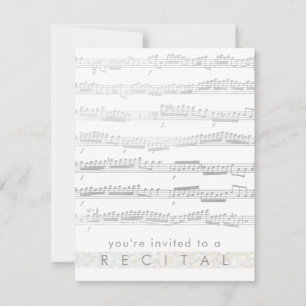 Invitation récital de musique grise élégante