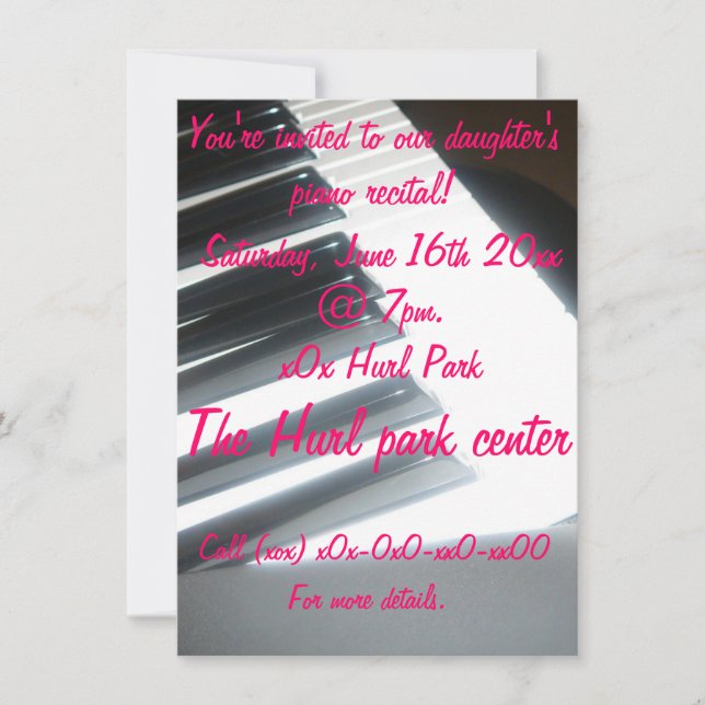 Invitation récital de piano (Devant)