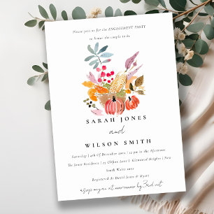 Invitation Récolte d'automne Engagement aquarelle citrouille