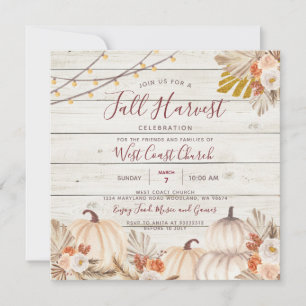Invitation Récolte d'automne, Fête d'automne, Communauté d'au