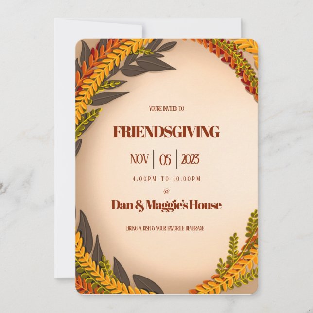 Invitation Récolte, Taille: 5" x 7", Papier: Mat, Enve (Devant)