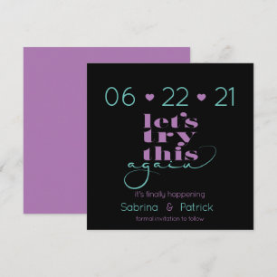 Invitation Recommencer cette fois Turquoise et Lilac Enregist