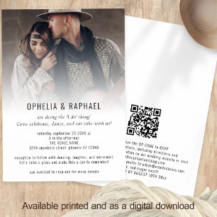 Invitation Recouvrement de photo informel QR Code Fun Mariage