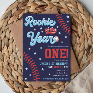 Invitation Recrue de l'année Baseball 1ère Photo d'anniversai